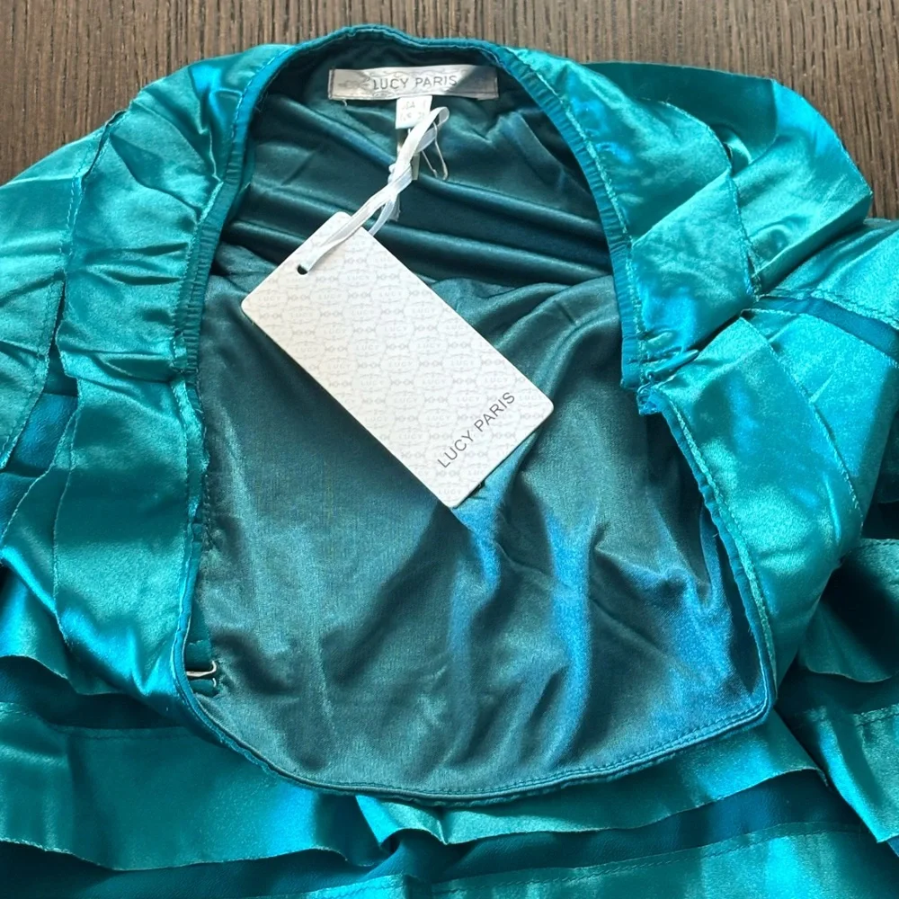 ✨ Lucy Paris Teal Ruffle Mini Dress | NWT ✨ - Picture 6 of 8